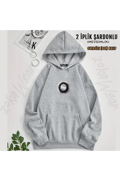 ZOKAWEAR Combination Safe Lock Printed Hooded Oversize Sweatshirt (2 Thread)