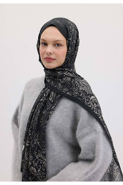 Fresh Night Blue - Freesia Patterned Shawl