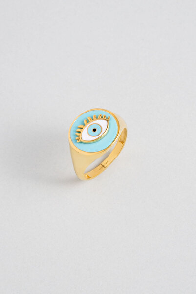 So CHIC... Ra Gözü 18 Ayar Sarı Altın Kaplama Gümüş Yüzük