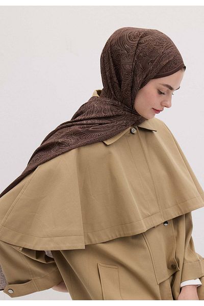 Fresh Reinia Patterned Shawl - Chocolate