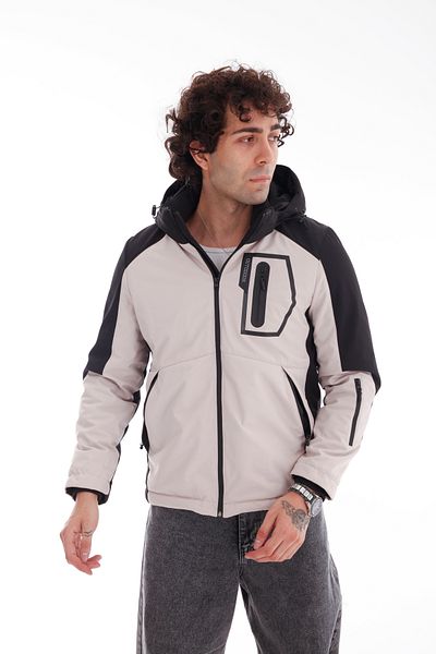 Gavazzi Ανδρικό παλτό Softshell με κουκούλα και αντιανεμικό καπιτονέ με γούνα με γέμιση από ίνες