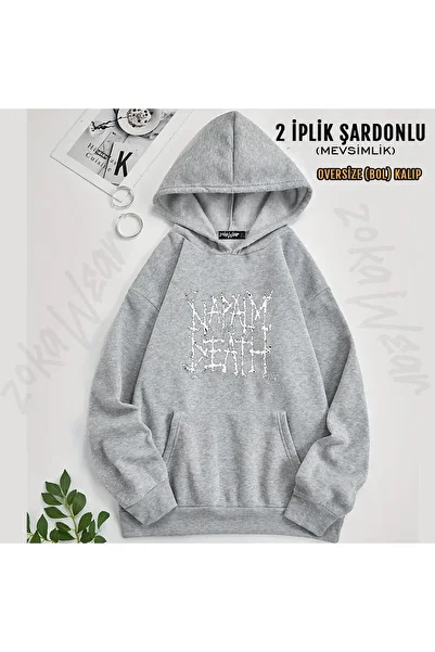 ZOKAWEAR Napalm Death Printed Hooded Oversize Sweatshirt (2 Thread)