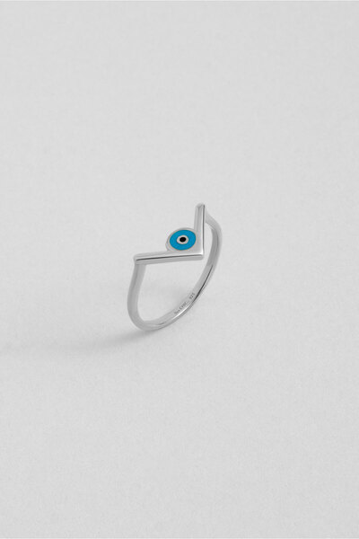 So CHIC... Ra'nın Gözü 18 Ayar Beyaz Altın Kaplama Gümüş Yüzük