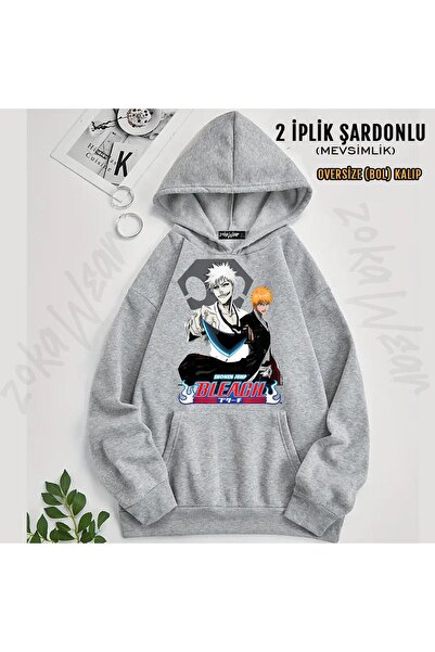 ZOKAWEAR Bleach Ichigo Kurosaki (Vasto Lorde) Printed Hooded Oversize Sweatsh...