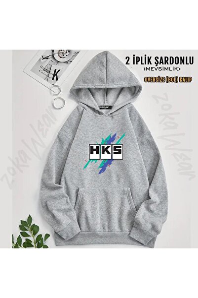 ZOKAWEAR Φούτερ Hks Vintage με κουκούλα μεγάλου μεγέθους (2 νήματα)