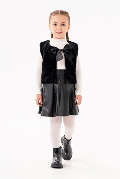 Minigimin Cicileri Set de 3 bucăți pentru fetiță cu fustă din piele și blană ...