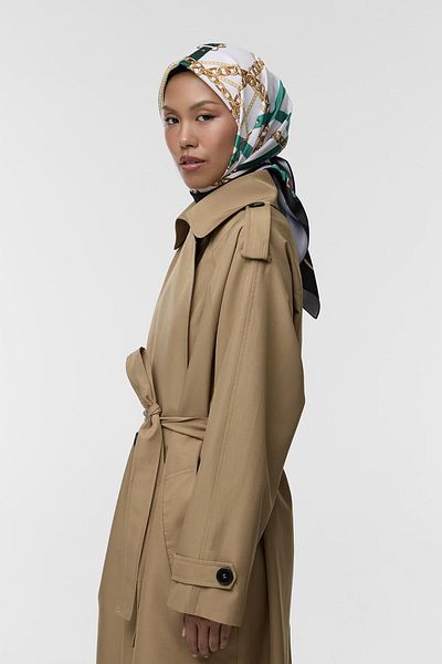 Qef Hannah Patterned Twill Silk Scarf