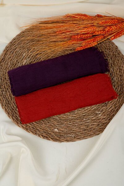 Pamuk Kraş Şal (2li Set), 1. Kalite Şal, Pamuk Şal, Kırışmaz Şal, Şal, Eşarp, Teseddür Şal, Fular