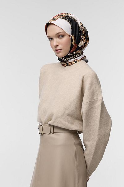 Qef Amanda Patterned Twill Silk Scarf
