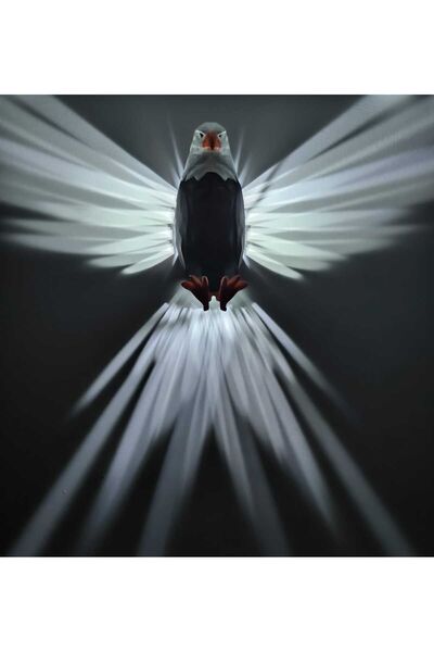 Genel Markalar Pilli !! Kartal Şeklinde 3d Baskı Ile Üretilmiş Renkli Dekoratif Gece Lambası/aplik