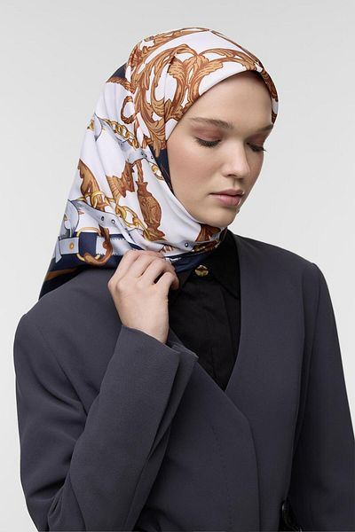 Qef Monika Patterned Twill Silk Scarf