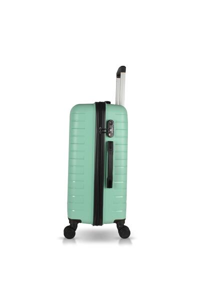 My Valice Solid PP Polipropilen Kırılmaz Makyaj ve Orta Boy Mint Yeşili 2'li Valiz Seti