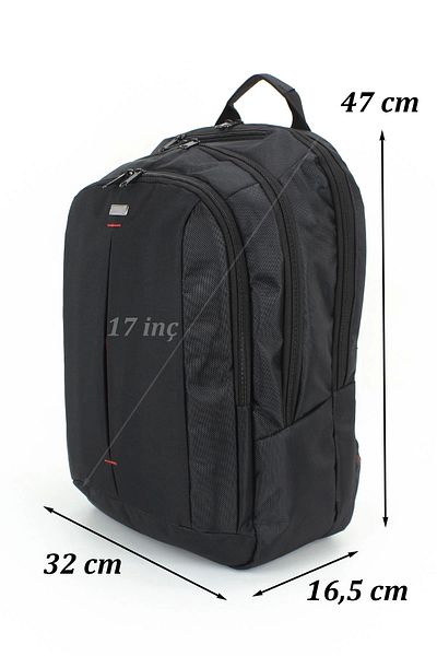 TB Terzi Bey Μαύρο Basic Σακίδιο Πλάτης για Laptop 17,3 ιντσών Unisex