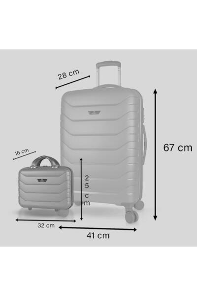 My Valice Solid PP Polipropilen Kırılmaz Makyaj ve Orta Boy Mint Yeşili 2'li Valiz Seti