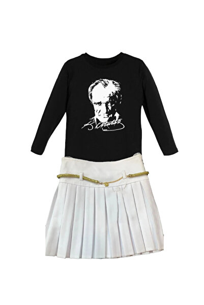 nacar çarşı Tricou negru cu mânecă lungă pentru fete, model Ataturk, Combinaț...