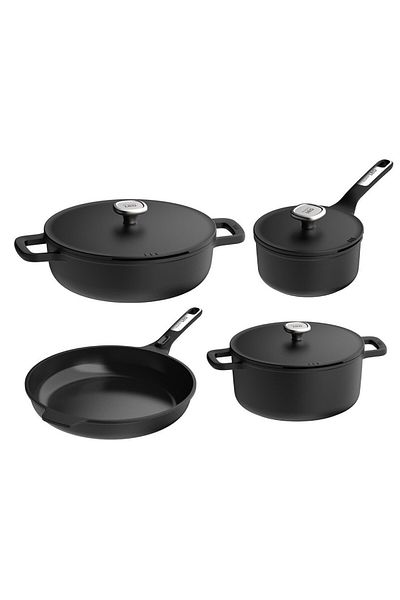 Berghoff Leo Phantom 7-Piece Induction Fireproof Non-Stick Aluminum Pot and Pan Sauce Set