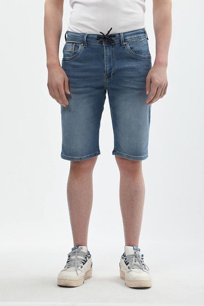 BANNY JEANS Ανδρικό τζιν σορτς - Lycra και Lace Up