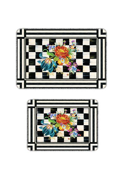 Artızon Modern Floral Design Non-Slip Base 50X60-60X90 cm Bath Mat Set