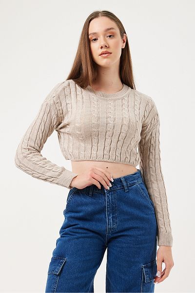 POODLE Women's Knitted Crop Sweater