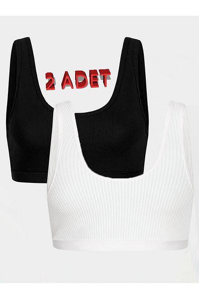 AŞAR MODA TEKSTİL Bustieră de bază - Camolă căptușită, sutien sport din 2 piese
