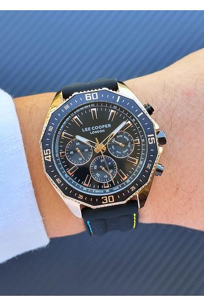Lee Cooper Black Silicone Band Men's Wristwatch