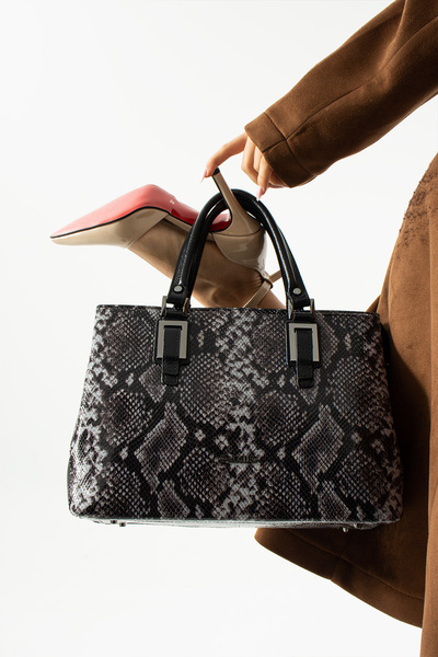 VOSTRO حقيبة يد مكتبية مصنوعة يدويًا بنمط إيطالي 100% من الجلد الطبيعي مع حزام - فيفيانا