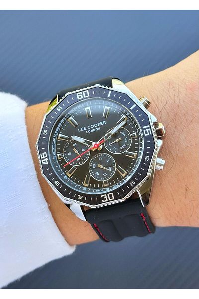 Lee Cooper Black Silicone Band Men's Wristwatch
