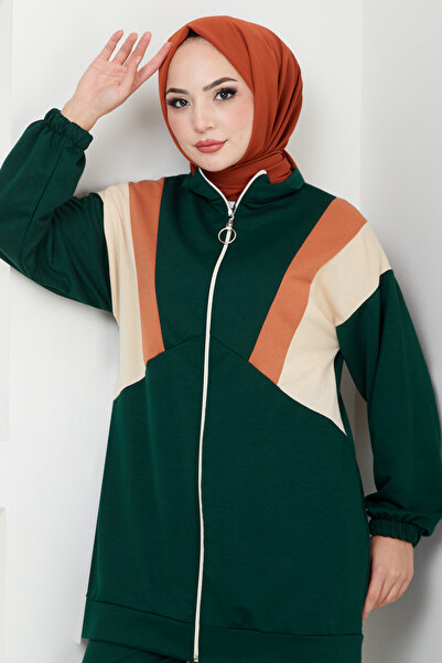 ModaMerve Emerald Cuff Elastic Garnished Suit - 4529Nes1021-M