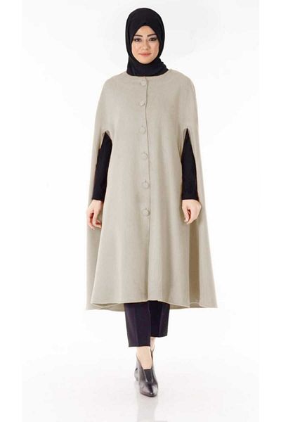 CNG MODA Hijab Felt Cape Poncho
