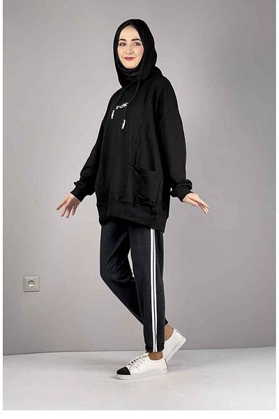 sefamerve Φούτερ με ρίγες 1073-02 Anthracite
