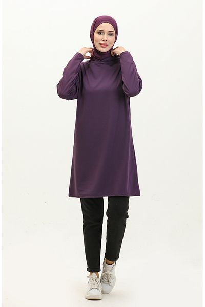 sefamerve 8665-02 Model Tunica de sezon cu gluga - Prune