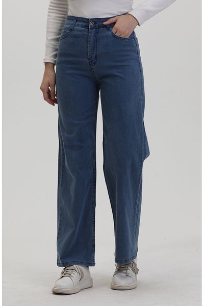 sefamerve Pantaloni blugi Palazzo 2929-04 Denim Blue