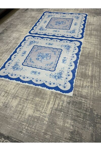 zeyrek tekstil Kaymaz Elyaflı Pvc Dertsiz Silinebilir Muşamba Masa Örtüsü, Yer Sofrası 100 X 100