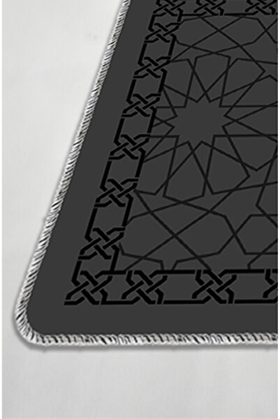 Artızon Modern Decorative Gray Non-Slip Base Washable Bath Mat - 50X60/60X90 cm