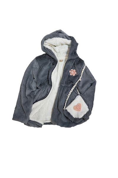 Rhythm Clothing Markampink Girl's Welsoft Detailed Plush Jacket (with Bag Gift)