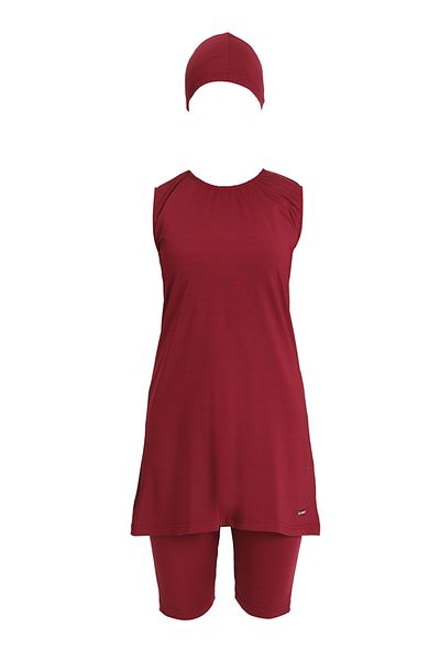 sefamerve Claret Red Hijab Swimsuit - 21800-04 Μοντέλο