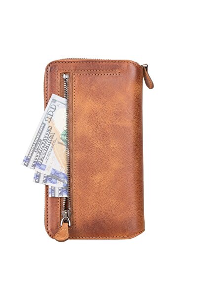 PLM Apple iPhone 13 Uyumlu Deri Zip Kılıf TN11