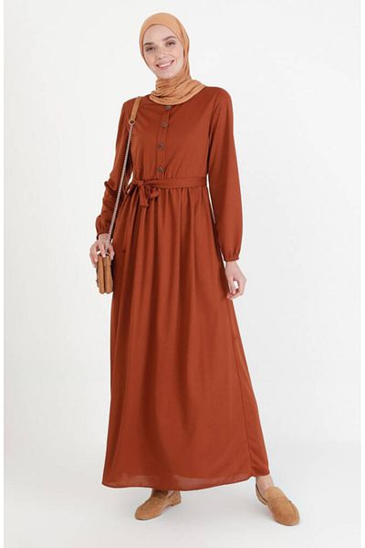 sefamerve Φόρεμα Tan Belted - 7979-01
