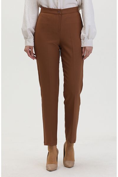 sefamerve Παντελόνι Tan Flat Leg 1153-02