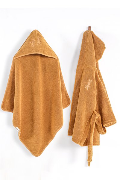 Unisex Bebek Bornoz Takımı