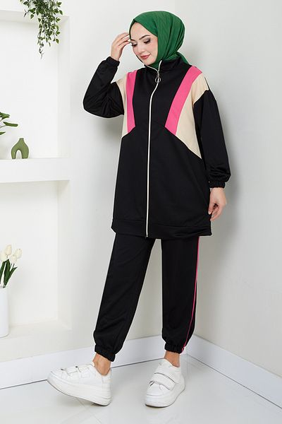 ModaMerve طقم مطاطي أسود - 4529NES1021-M مزين