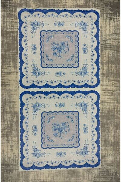 zeyrek tekstil Kaymaz Elyaflı Pvc Dertsiz Silinebilir Muşamba Masa Örtüsü, Yer Sofrası 100 X 100