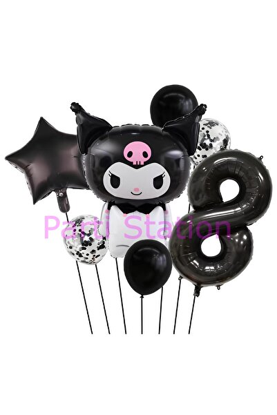 Parti Station سانريو بلاك كورومي - مجموعة بالونات كاواي أنمي بعمر 8 سنوات