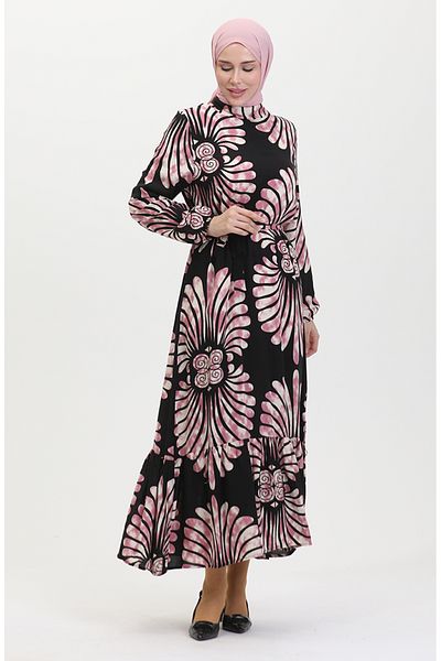 sefamerve Φόρεμα Dusty Rose Ruffle Belt - 50171-05