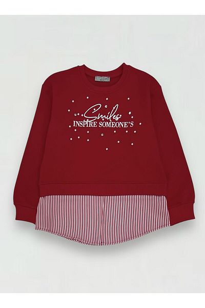 Little Star Girl's Shirt Detailed Sweatshirt