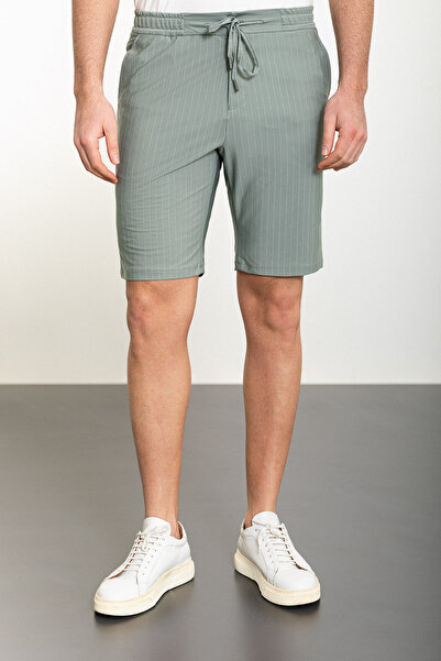 Mcr Ανδρικό σορτς με ρίγες Super Slim Fit με ελαστική μέση και κορδόνι Çagla - 18109.24Y