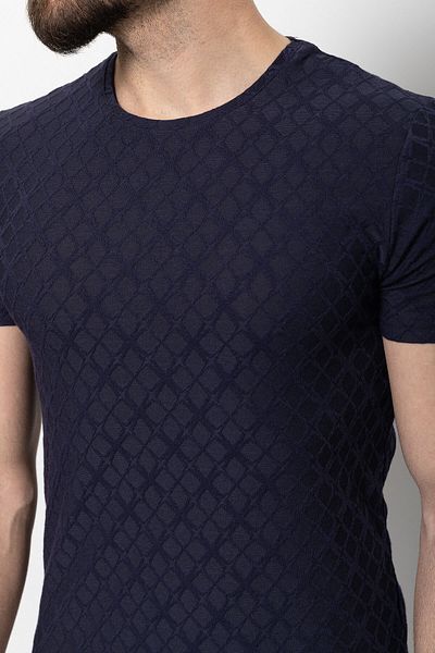 Mcr Patterned Slim Fit Crew Neck Men's T-Shirt Navy Blue - 36696.22Y
