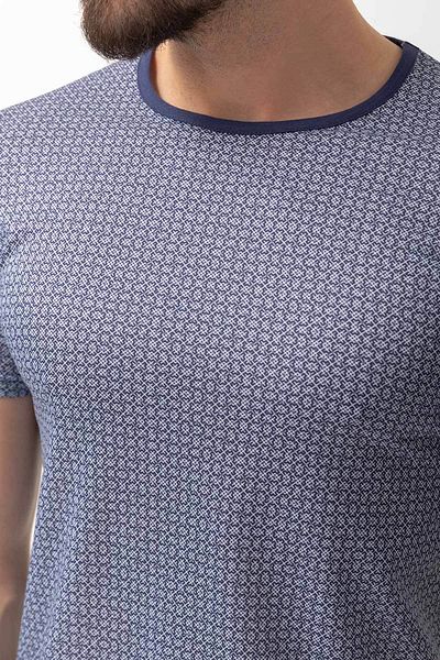 Mcr Patterned Slim Fit Crew Neck Men's T-Shirt Navy Blue - 36701.22Y