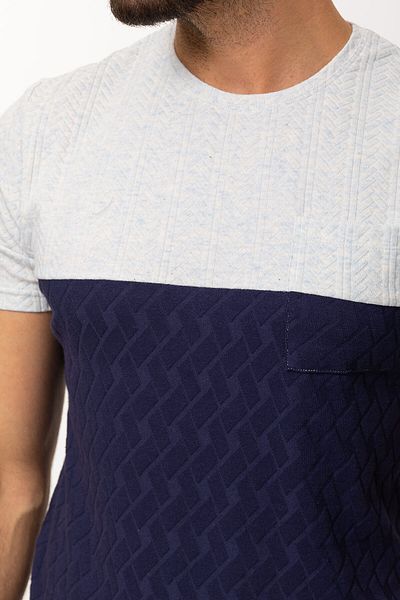 Mcr Piece Patterned Slim Fit Crew Neck Men's T-Shirt Navy-Blue - 36692.22Y