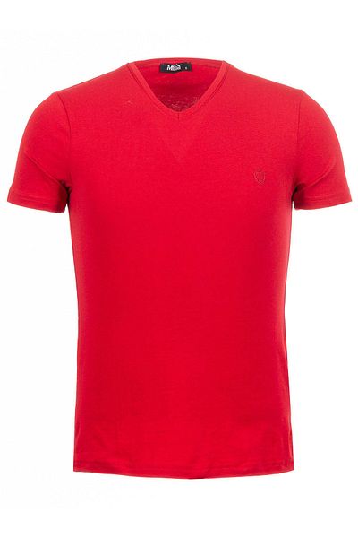 Mcr Plain Super Slim Fit V-Neck Basic Men's T-Shirt Red - 36361.17Y